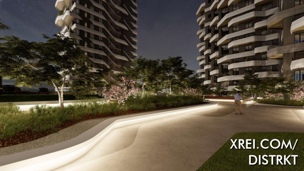 As áreas comuns do Distrikt são iluminadas por LED, com detalhes de elegância e estética.