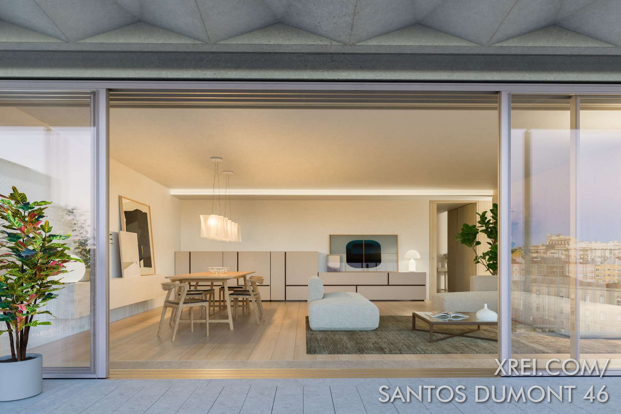 The Santos Dumont 46 apartments have floors in varnished oak multilayers, the walls are plastered and painted in white.