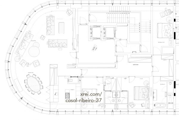Residence view Penthouse apartment plan at Casal Ribeiro 37