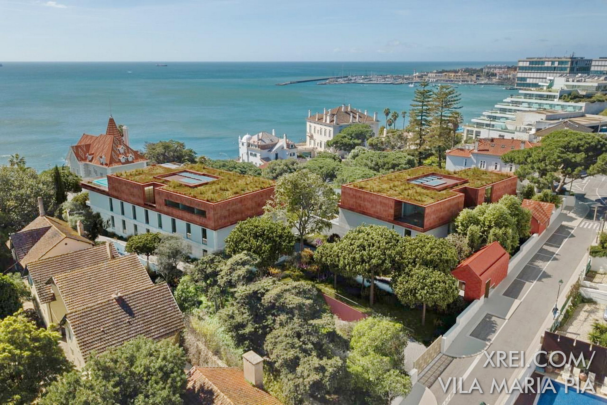 A localização frente ao mar, na baía do Monte Estoril e Cascais é única, perto de todas as comunidades e serviços, apenas a 1,5 km da Vila de Cascais