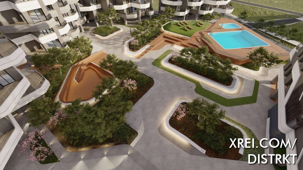 The condominium consists of 4 different buildings, with common areas with an outdoor gym, a reading area, and other leisure spaces.