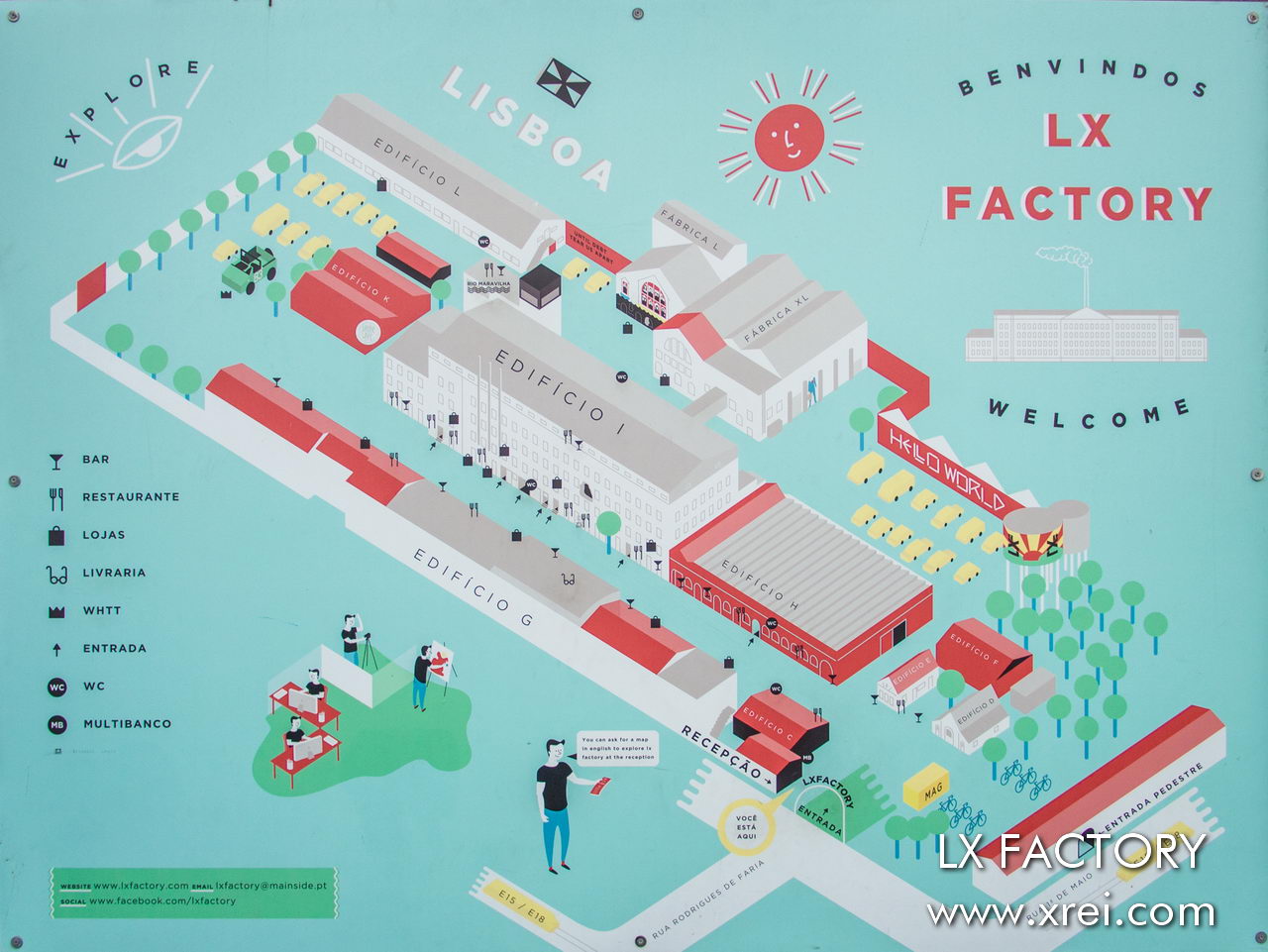 Map of the LX Factory grounds in Alcântara.