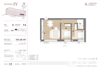 Apartment 2-bedroom for sale in Companhia Aurificia, Cedofeita, Santo Ildefonso, Sé, Miragaia, São Nicolau e Vitória, Porto &bull; X97825