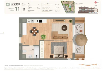 Apartment 1-bedroom for sale in NOOR II, Santo Estêvão, Tavira, Algarve &bull; X99537